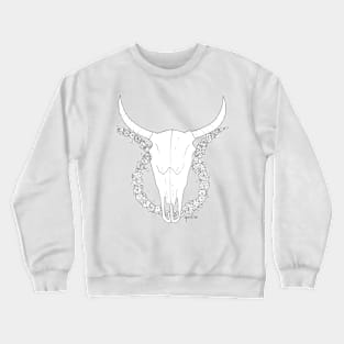 Taurus Skull - Black and White Crewneck Sweatshirt
